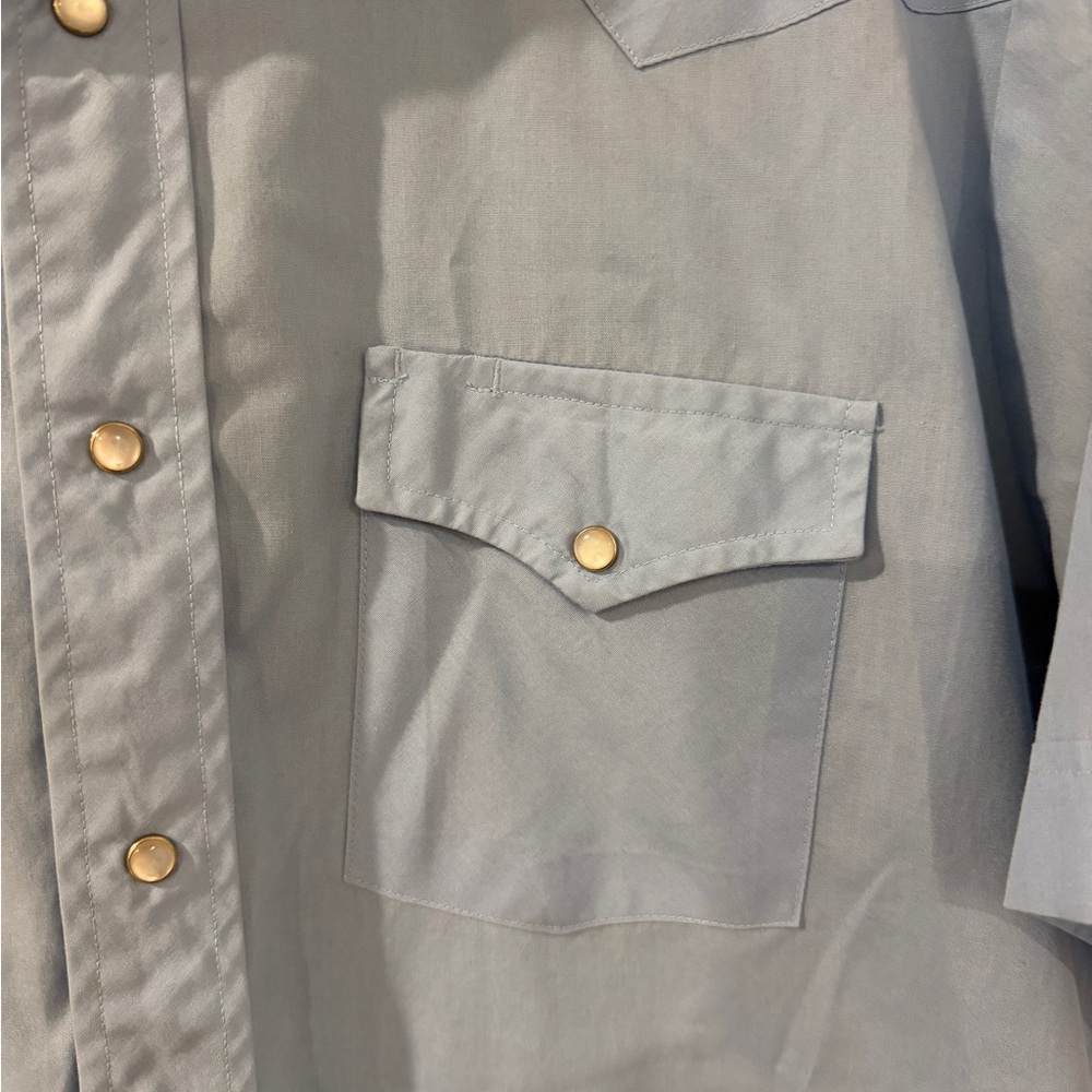 Sheplers Light Blue Short-Sleeve Western Shirt Sz 16 - Picture 2 of 5
